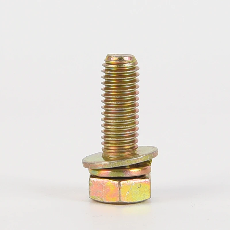 Hex Head Screw With Flat And Split Lock Washer